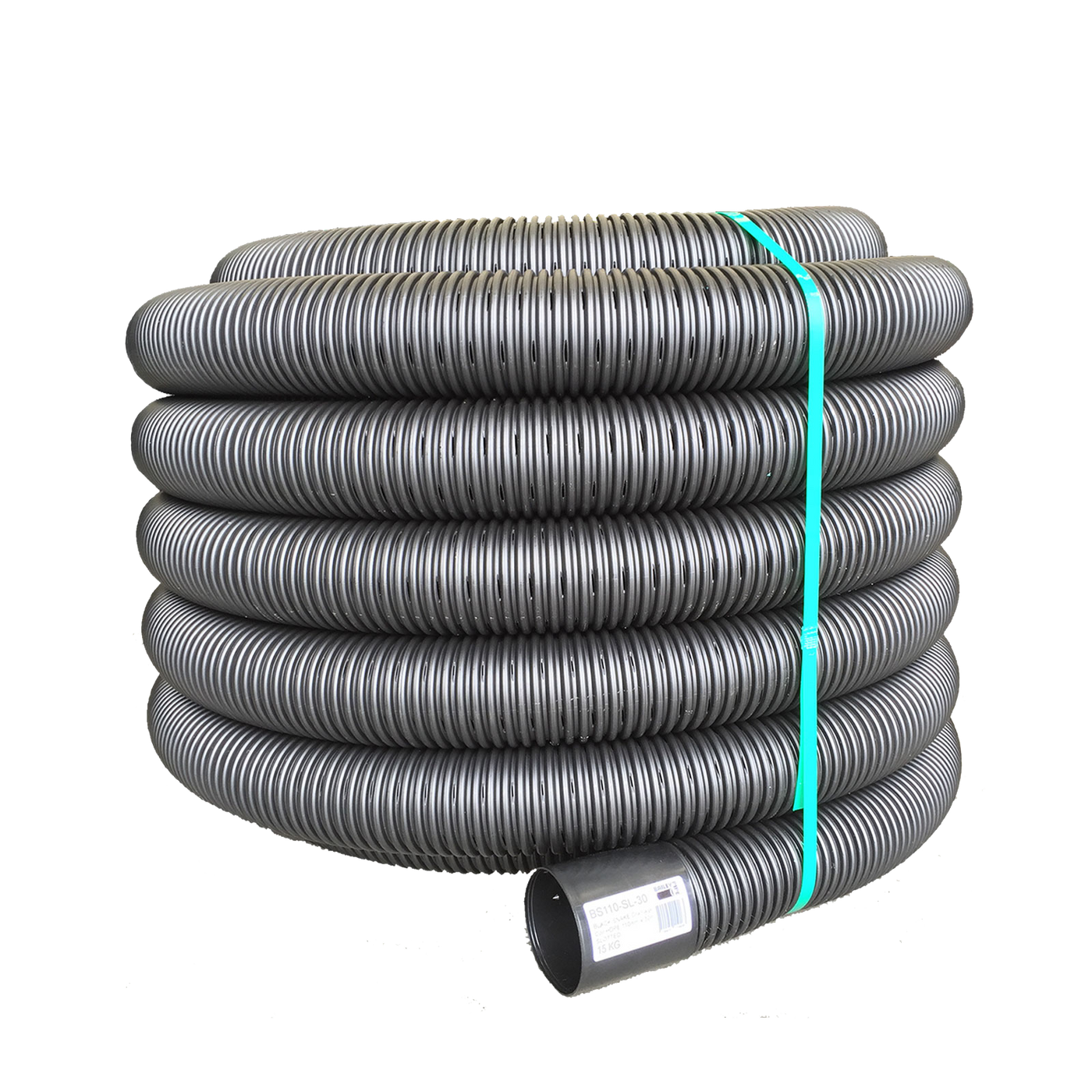 110mm x 15m Slotted Black Snake Drainage Pipe