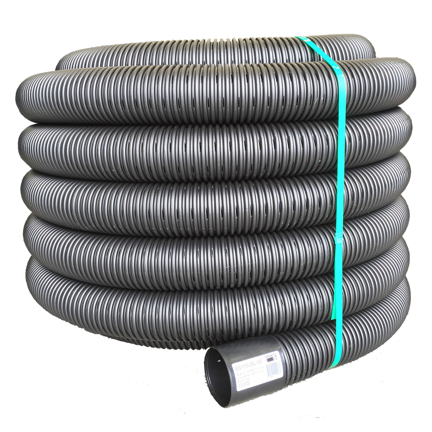 110mm x 30m Slotted Black Snake Drainage Pipe