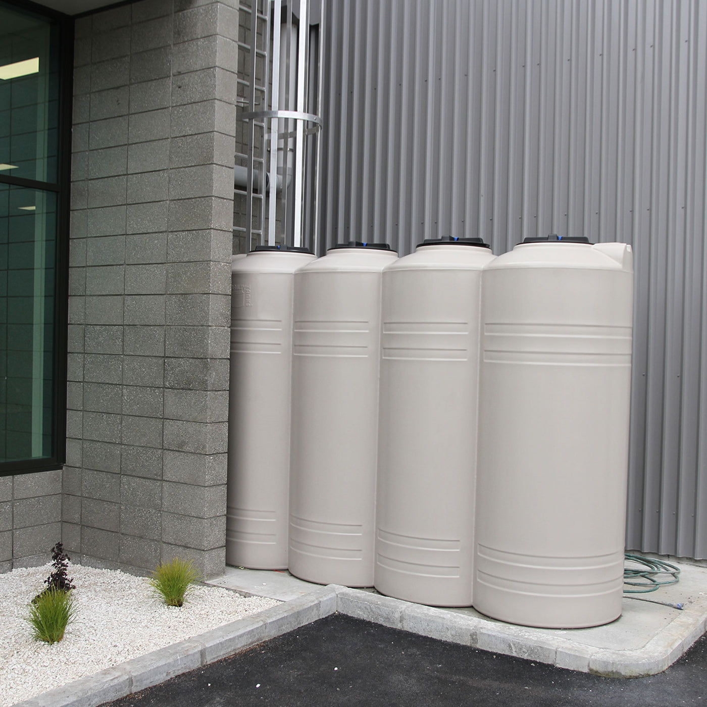 Slimline Water tank installed in industrial building   