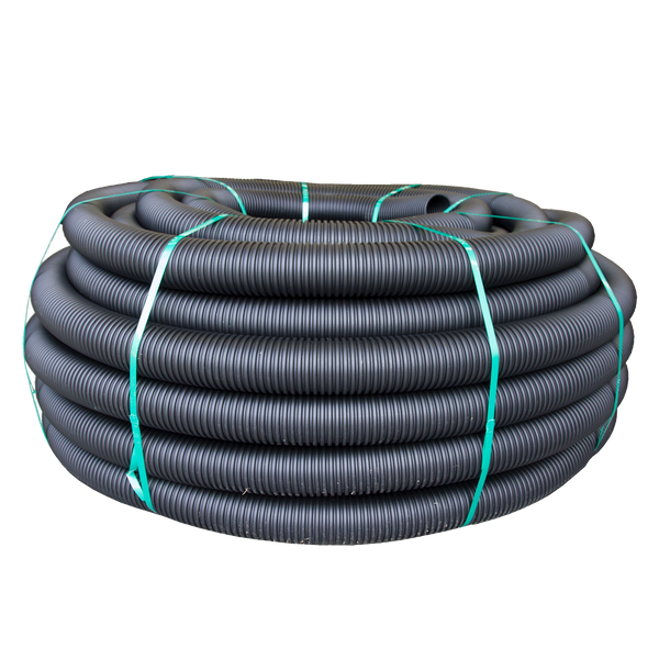 160mm x 45m Slotted Black Snake Drainage Pipe
