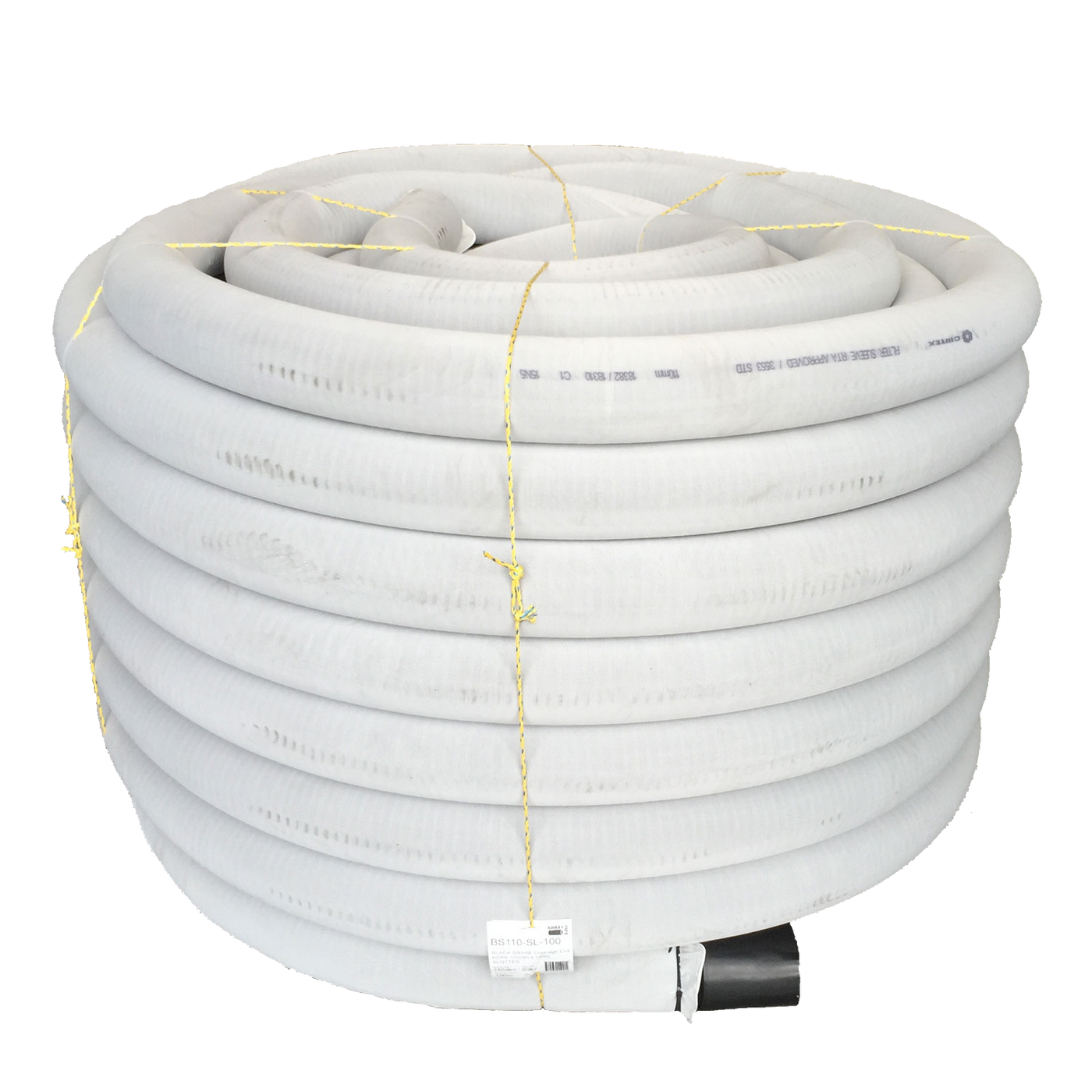 Snake Withe Filter 110mm x 100m Slotted Black Snake Drainage Pipe with Filter Sock – Water ...